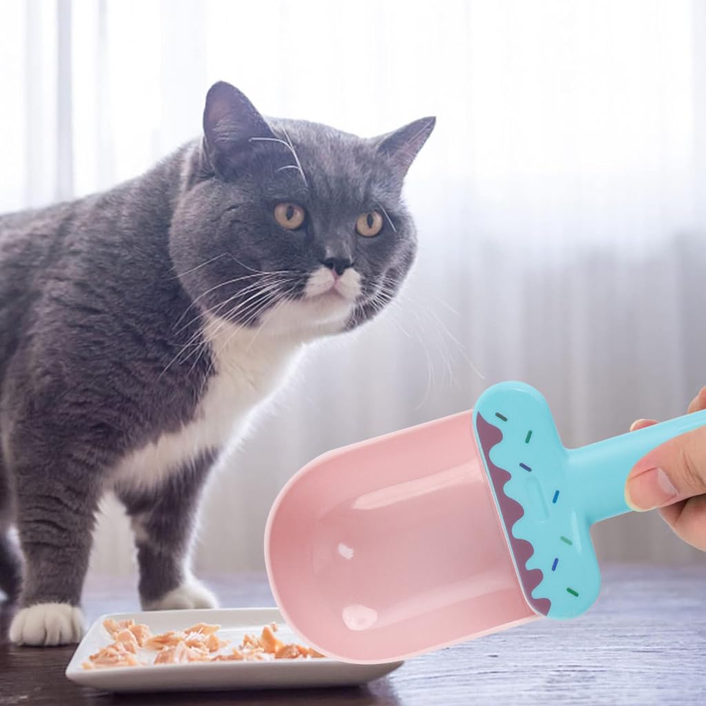 Qpets Dog Food Scoop, Pet Litter Food Scoop Set with Sealing Clip Handle and Canning Spoon - Pet Feeding Spoon Dry Food and Multipurpose Can Food Scoops for Cats and Dogs - Ice Cream Color Qpets Dog Food Scoop, Pet Litter Food Scoop Set with Sealing Clip Handle and Canning Spoon - Pet Feeding Spoon Dry Food and Multipurpose Can Food Scoops for Cats and Dogs - Ice Cream Color